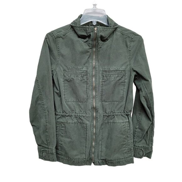 Gap Utility Cargo Military Jacket Olive Green Full‎ Zip Lightweight Womens XS - Picture 1 of 16